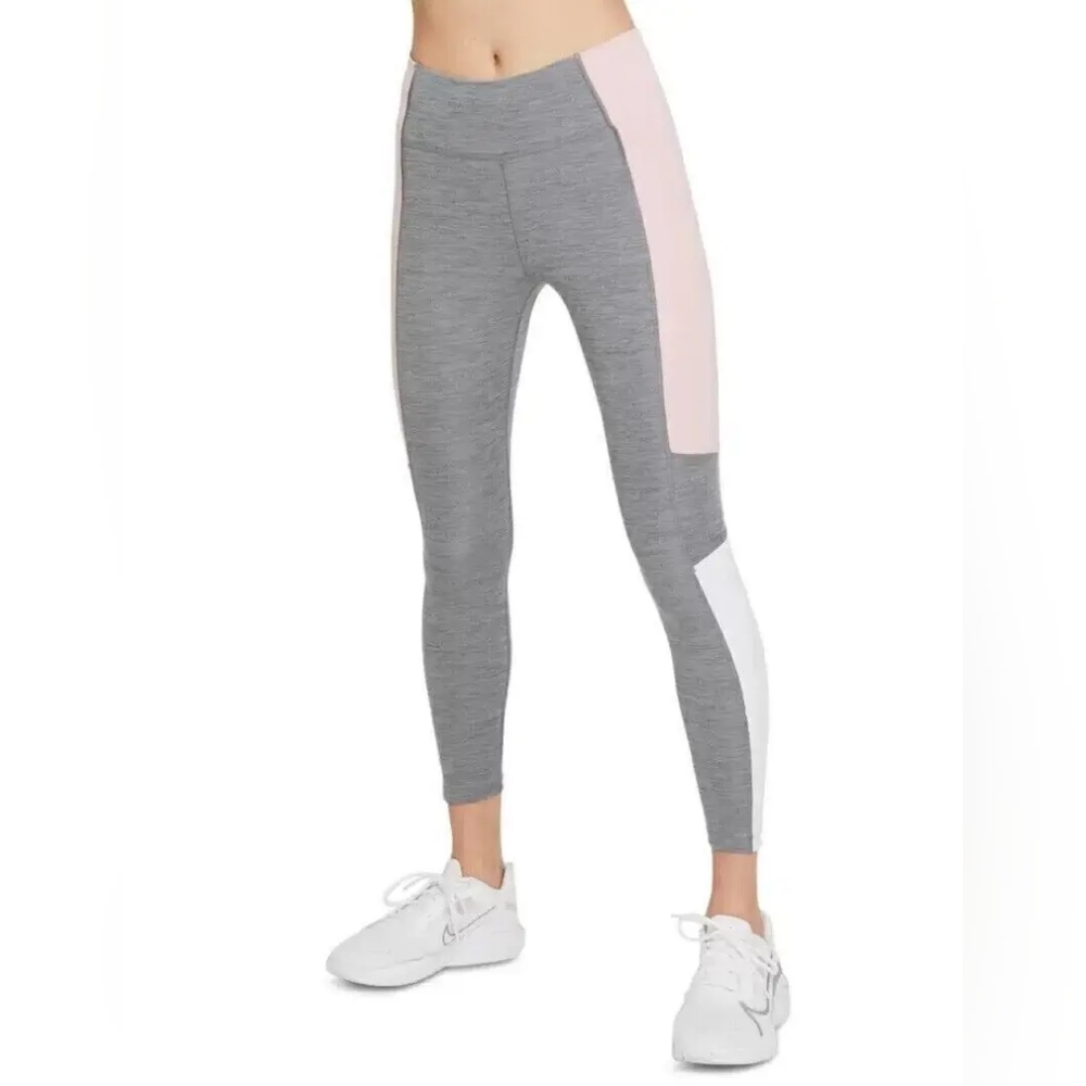 Nike Women's Color Block Mid Rise 7/8 Tights Gray Size 3X